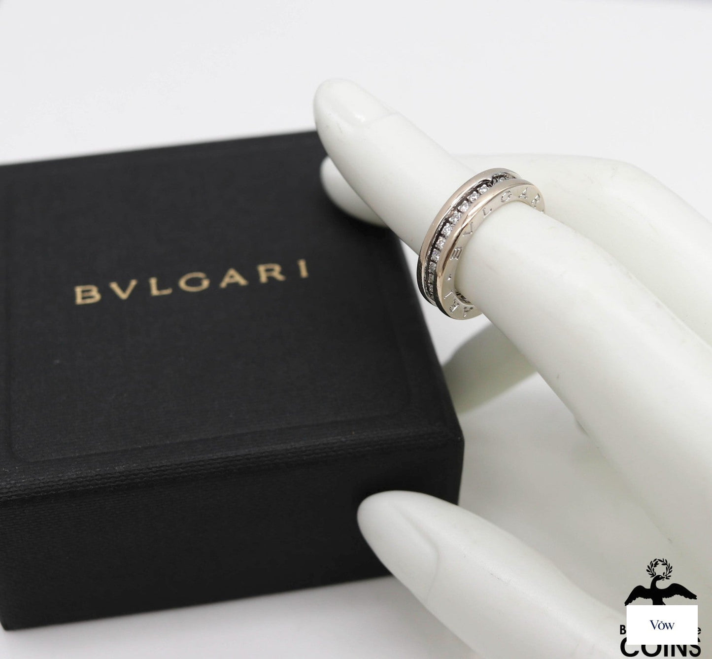 Bulgari Diamond Band Ring — 0.5ct White Gold — Authentic Pre-Owned