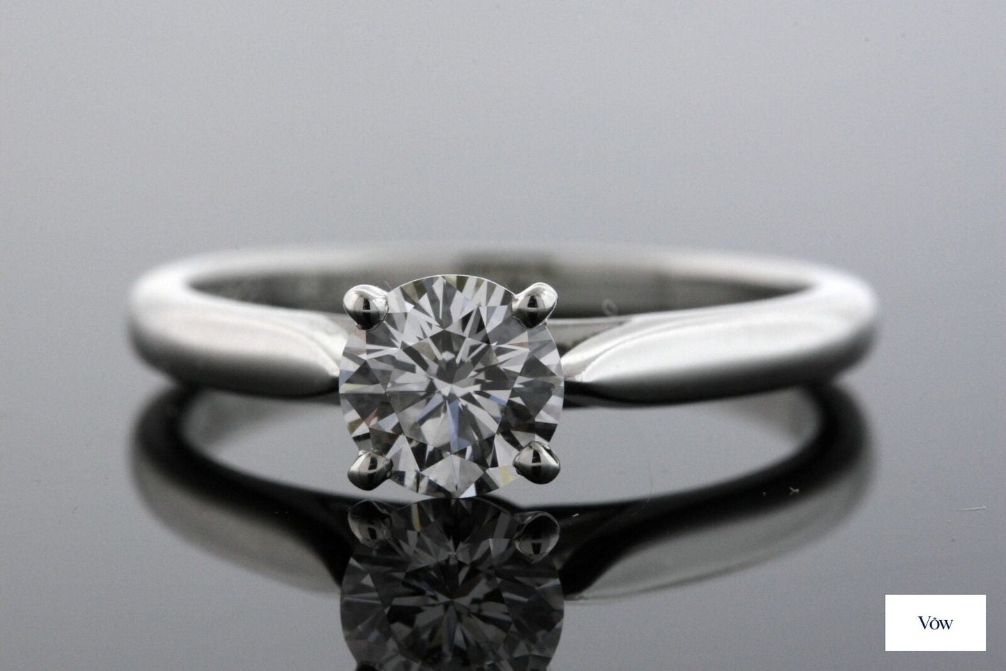 Cartier Solitaire Diamond Ring — 0.48ct Round, Platinum — Authentic Pre-Owned