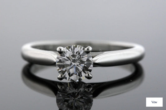Cartier Solitaire Diamond Ring — 0.48ct Round, Platinum — Authentic Pre-Owned