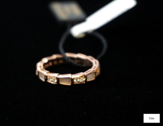 Bulgari Serpenti Diamond Ring — Rose Gold, Size 7 — Authentic Pre-Owned