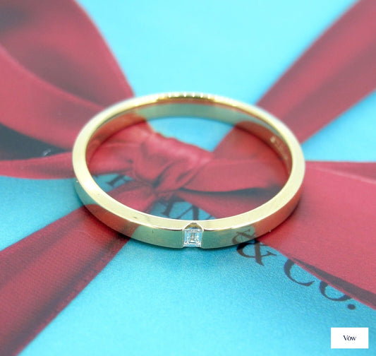 Tiffany & Co. Essential Diamond Band — 18k Yellow Gold, Size 11.5 — Authentic Pre-Owned
