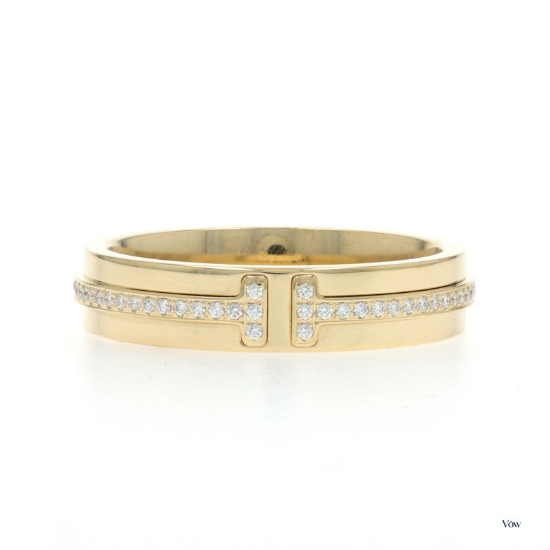 Tiffany & Co. T Narrow Band — 0.13ct Round Diamond, 18k Yellow Gold — Authentic Pre-Owned