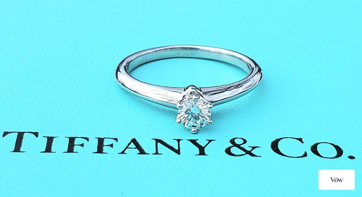 Tiffany & Co. Round Solitaire Diamond Ring — 0.24ct, Platinum — Authentic Pre-Owned