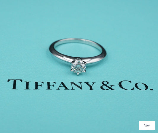 Tiffany & Co. Round Diamond Solitaire — 0.33ct, Platinum — Authentic Pre-Owned