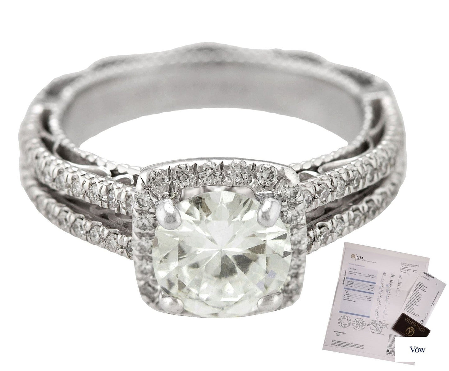 Verragio 1.24ct Round Diamond Engagement Ring — White Gold — Authentic Pre-Owned