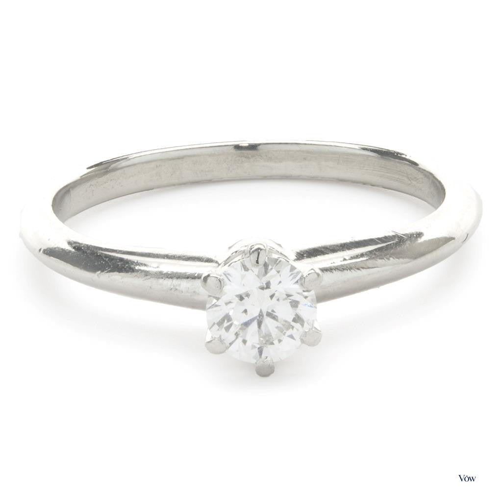 Tiffany & Co. Round Brilliant Solitaire — 0.39ct Diamond, Platinum — Authentic Pre-Owned