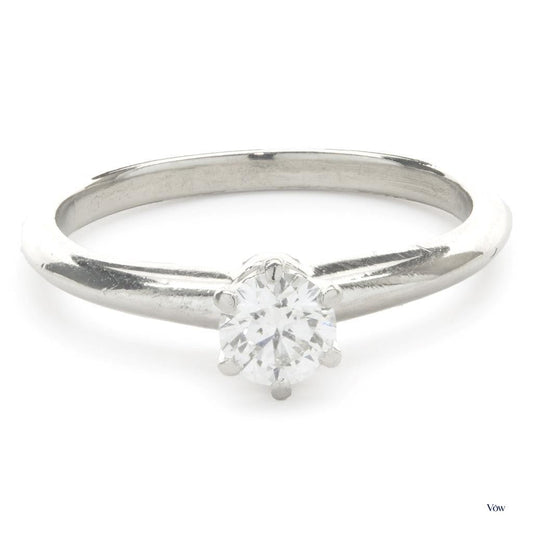 Tiffany & Co. Round Brilliant Solitaire — 0.39ct Diamond, Platinum — Authentic Pre-Owned