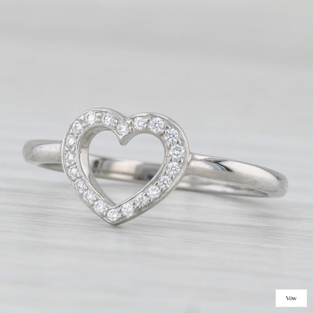 Tiffany & Co. Open Heart Diamond Ring — 0.06ct, Platinum — Authentic Pre-Owned