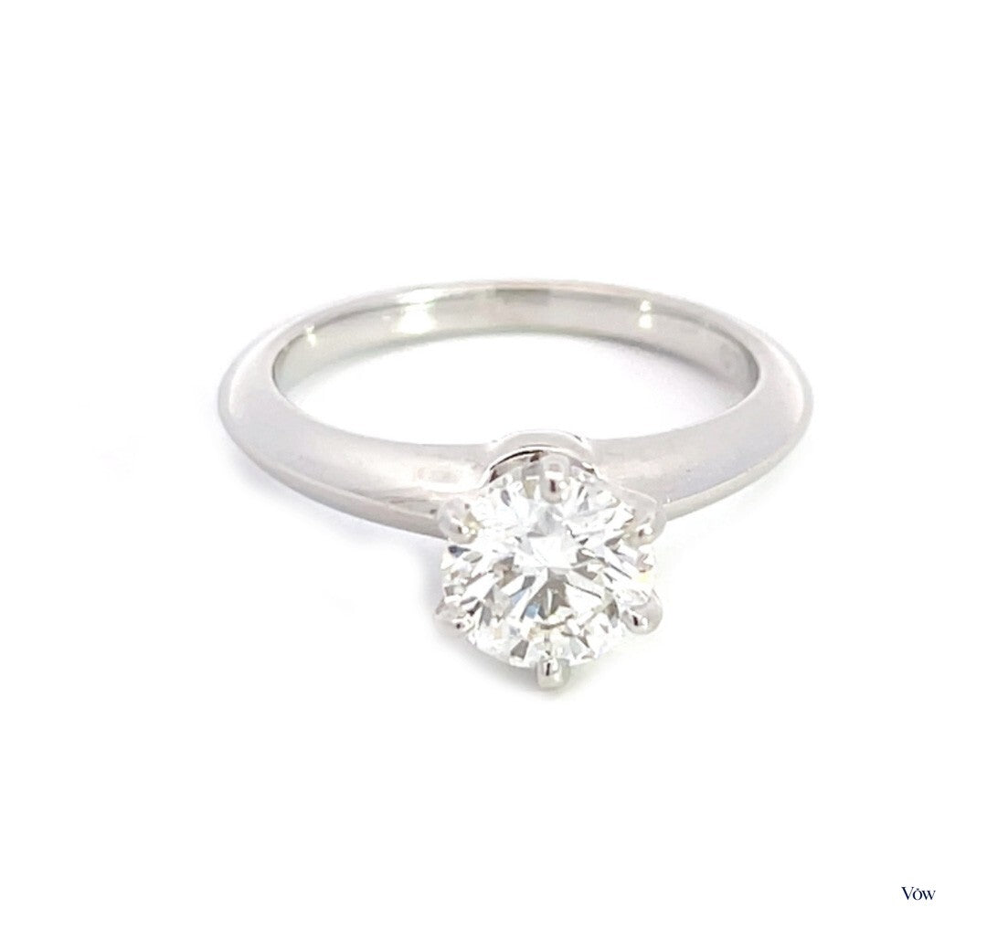 Tiffany & Co. Solitaire Diamond Ring — 1.02ct Round, Platinum — Authentic Pre-Owned