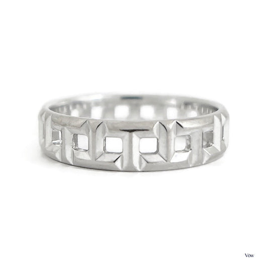 Tiffany & Co. True Wide Wedding Ring — 18K White Gold — Authentic Pre-Owned