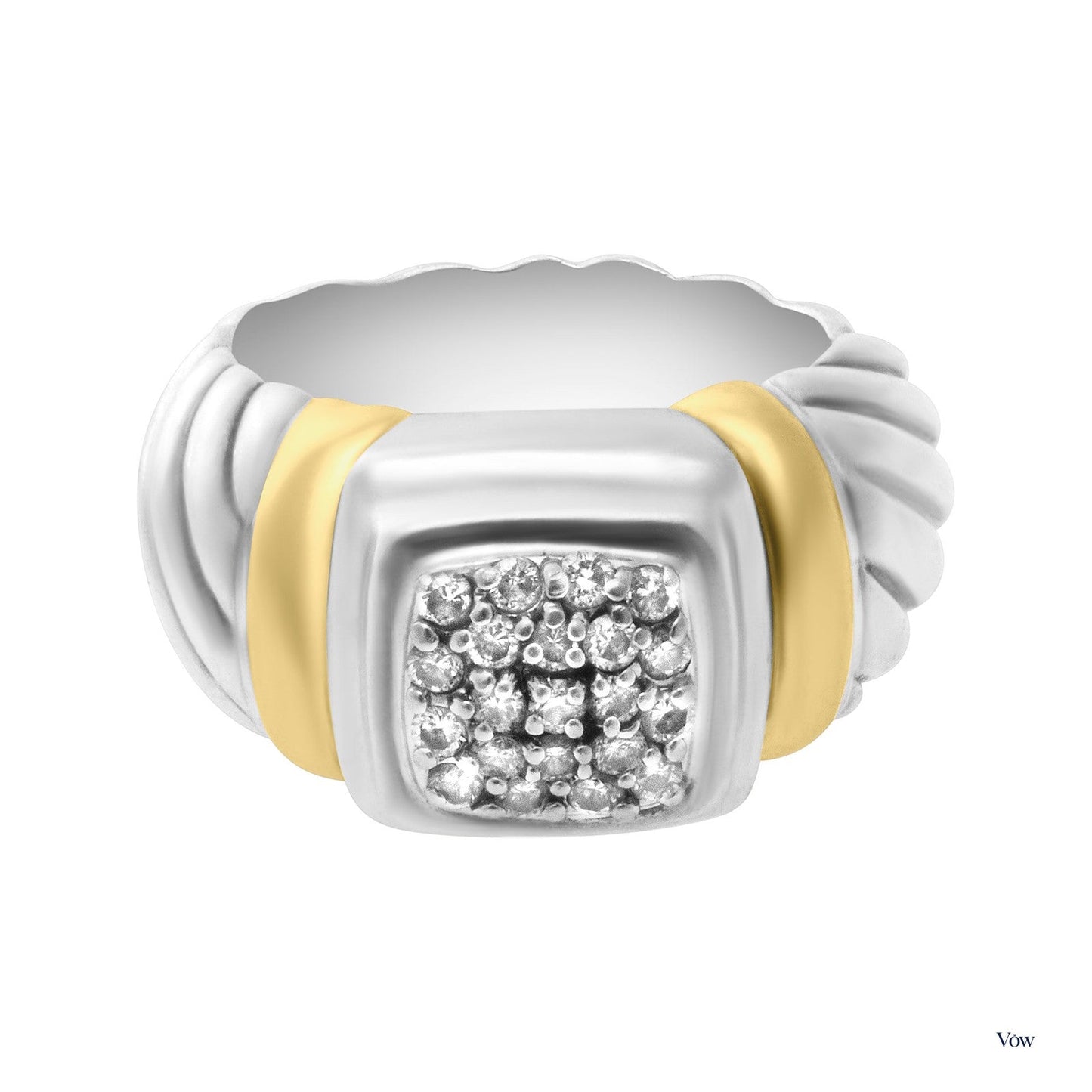 David Yurman Spiral Diamond Ring — 0.21ct, 18K Yellow Gold — Authentic Pre-Owned