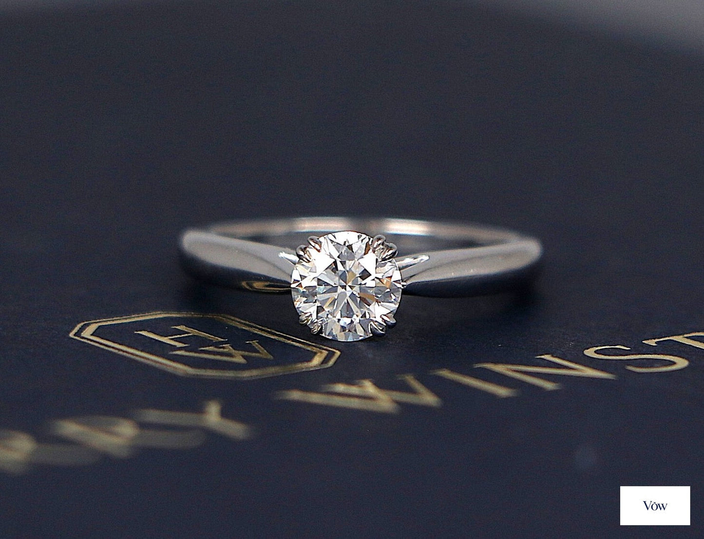 Harry Winston Solitaire — 0.55ct Round Diamond, Platinum — Authentic Pre-Owned