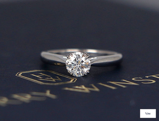 Harry Winston Solitaire — 0.55ct Round Diamond, Platinum — Authentic Pre-Owned
