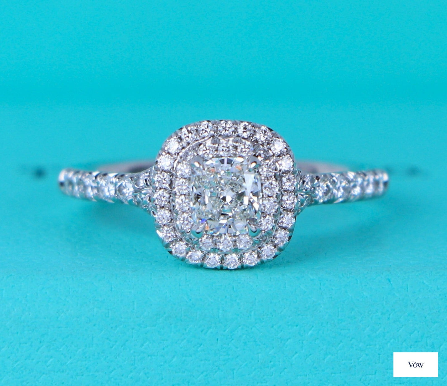 Tiffany & Co. Cushion Diamond Ring — 0.57ct Platinum — Authentic Pre-Owned