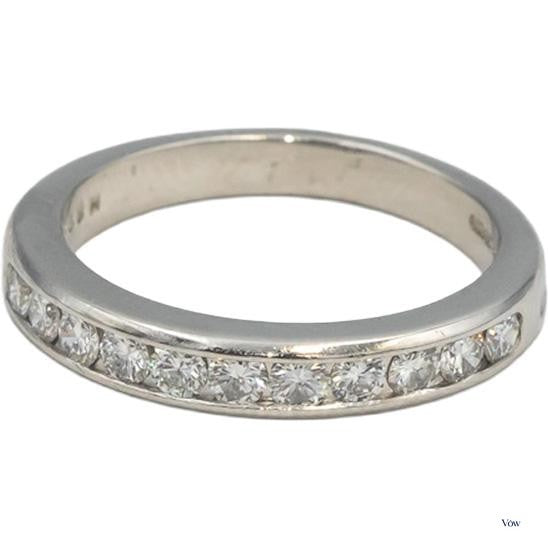 Tiffany & Co. Round Diamond Channel Band — 0.44ct Platinum — Authentic Pre-Owned