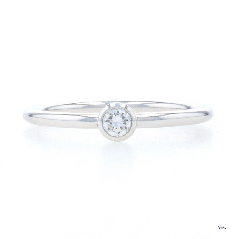 Tiffany & Co. Bezel Solitaire — 0.12ct Round, 18k White Gold — Authentic Pre-Owned