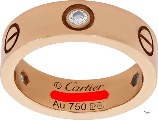 Cartier Love Ring — 18k Pink Gold, 3 Diamonds — Authentic Pre-Owned