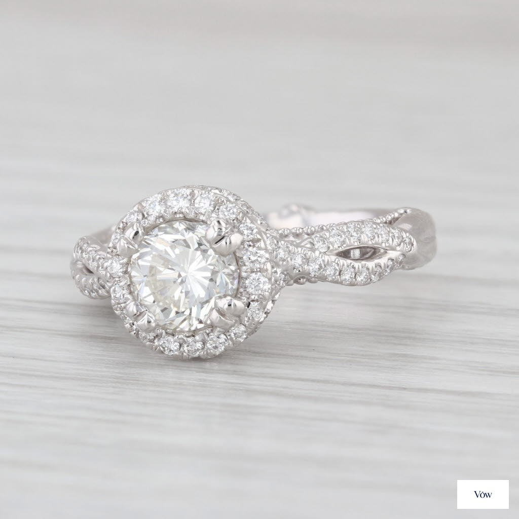 Verragio Halo Round Diamond Ring — 1.32ct, 14k White Gold — Authentic Pre-Owned