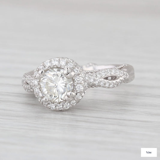 Verragio Halo Round Diamond Ring — 1.32ct, 14k White Gold — Authentic Pre-Owned