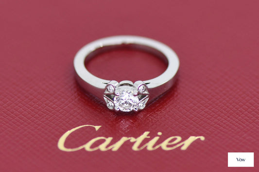 Cartier Round Diamond Ring — 0.29ct, Platinum, Size 4 — Authentic Pre-Owned