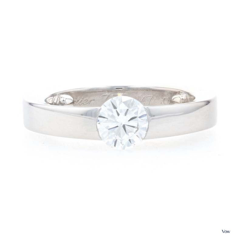 Cartier Diamond Solitaire — 0.53ct Round Brilliant, 18k White Gold — Authentic Pre-Owned