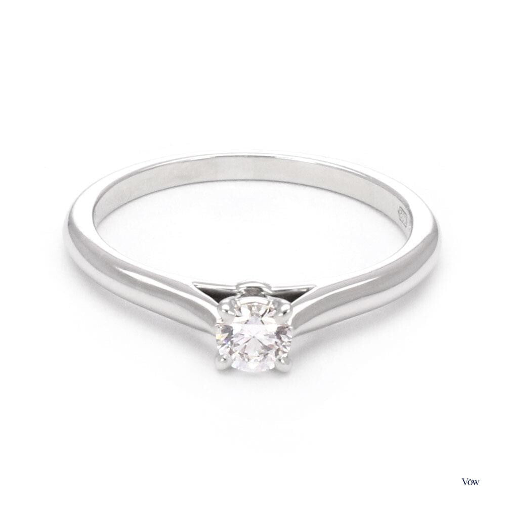 Cartier Solitaire Diamond Ring — 0.18ct Round, Platinum — Authentic Pre-Owned