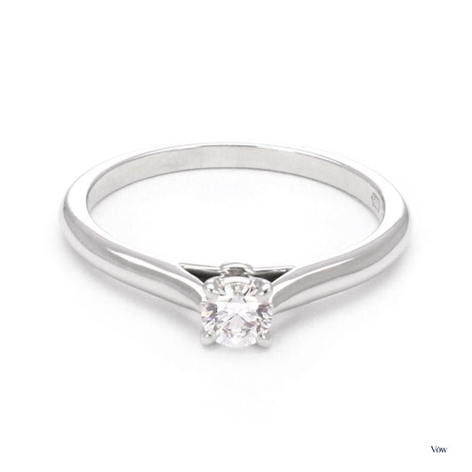 Cartier Solitaire Diamond Ring — 0.18ct Round, Platinum — Authentic Pre-Owned