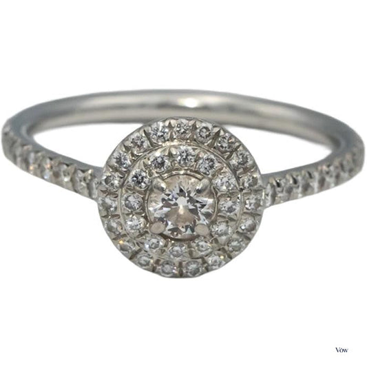 Tiffany & Co. Soleste Double Halo — 0.65ct Diamond, Platinum — Authentic Pre-Owned