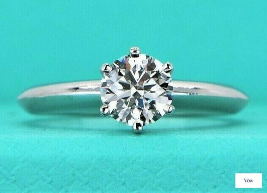 Tiffany & Co. Platinum Diamond Engagement Ring — 0.90ct Round — Authentic Pre-Owned