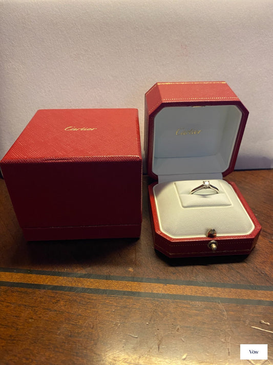 Cartier Round Diamond Engagement Ring — 0.23ct, Platinum — Authentic Pre-Owned
