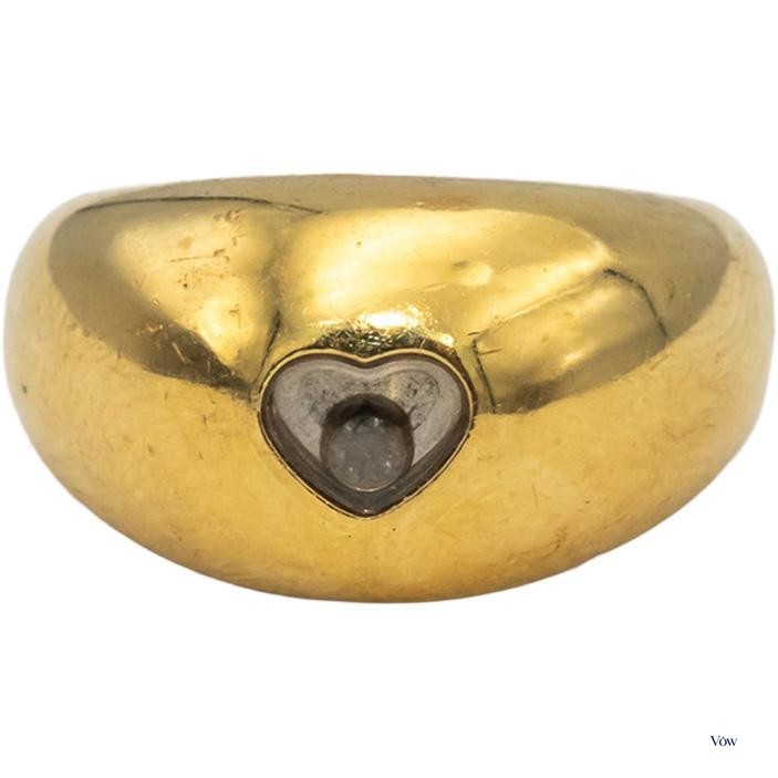 Chopard Happy Diamond Heart Ring — 18k Yellow Gold, Size 6.5 — Authentic Pre-Owned