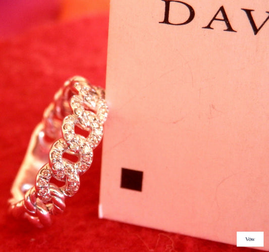 David Yurman Belmont Curb Link — Diamond Pave, Sterling Silver — Authentic Pre-Owned