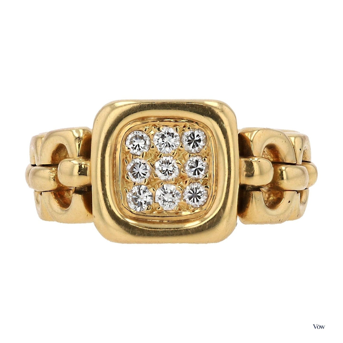 Van Cleef & Arpels Diamond Link Ring — 0.50ct, 18k Yellow Gold — Authentic Pre-Owned