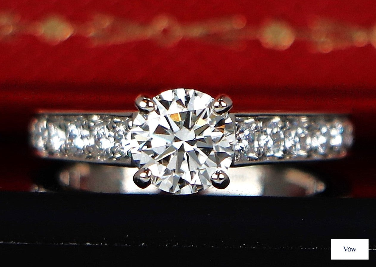 Cartier 1895 Platinum Diamond Ring — 0.73ct Round — Authentic Pre-Owned