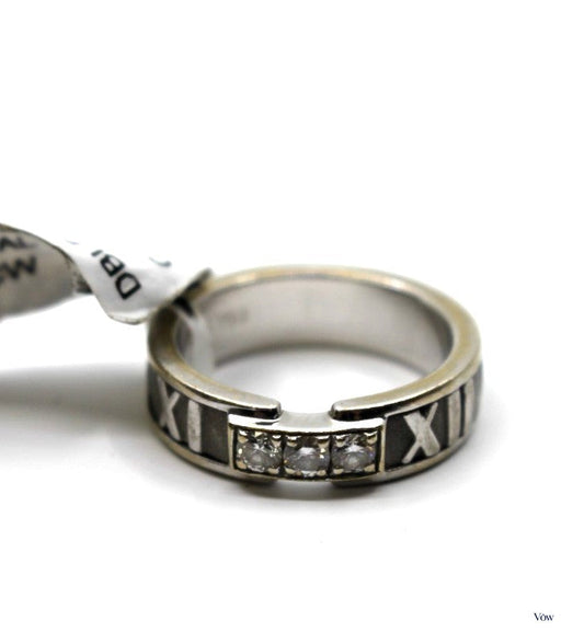 Tiffany & Co. Atlas Diamond Band — 0.18ct, 18k White Gold — Authentic Pre-Owned