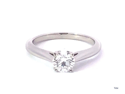Harry Winston Solitaire Diamond Ring — 0.57ct Round, Platinum — Authentic Pre-Owned