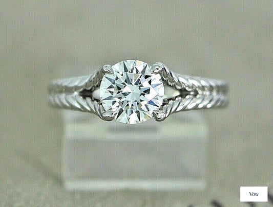 David Yurman Chatelaine Platinum Diamond Ring — 1.01ct Round — Authentic Pre-Owned