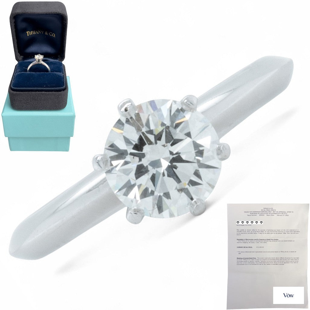 Tiffany & Co. Round Diamond Engagement Ring — 0.95ct, Platinum — Authentic Pre-Owned