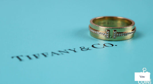 Tiffany & Co. Wide T Band — 0.12ct Yellow Gold Ring — Authentic Pre-Owned