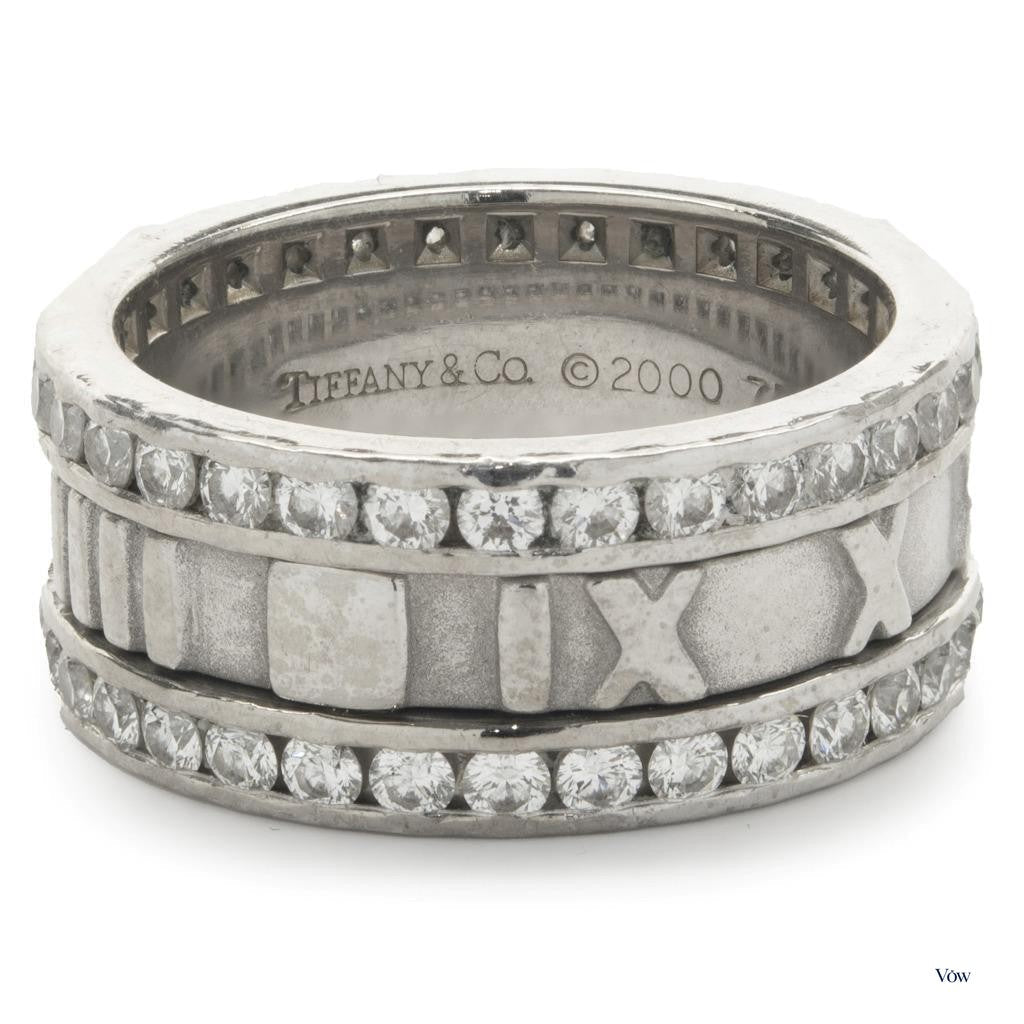 Tiffany & Co. Atlas Diamond Band — 1.40ct Round, 18K White Gold — Authentic Pre-Owned