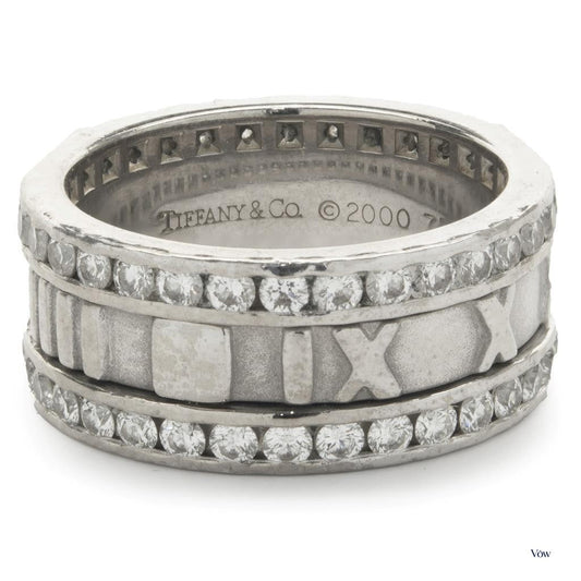 Tiffany & Co. Atlas Diamond Band — 1.40ct Round, 18K White Gold — Authentic Pre-Owned