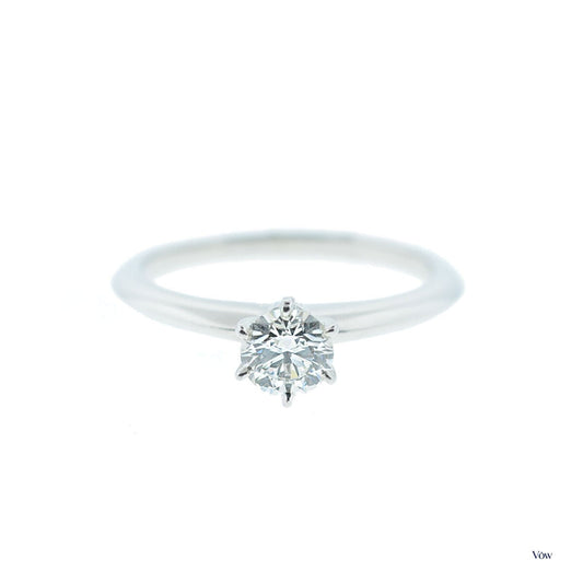 Tiffany & Co. Round Diamond Solitaire — 0.52ct, Platinum — Authentic Pre-Owned