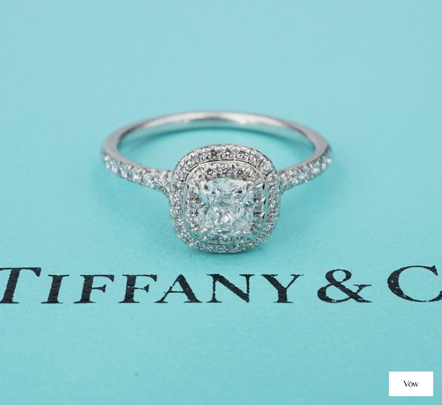 Tiffany & Co. Soleste® — 0.61ct Cushion Diamond Ring, Platinum — Authentic Pre-Owned