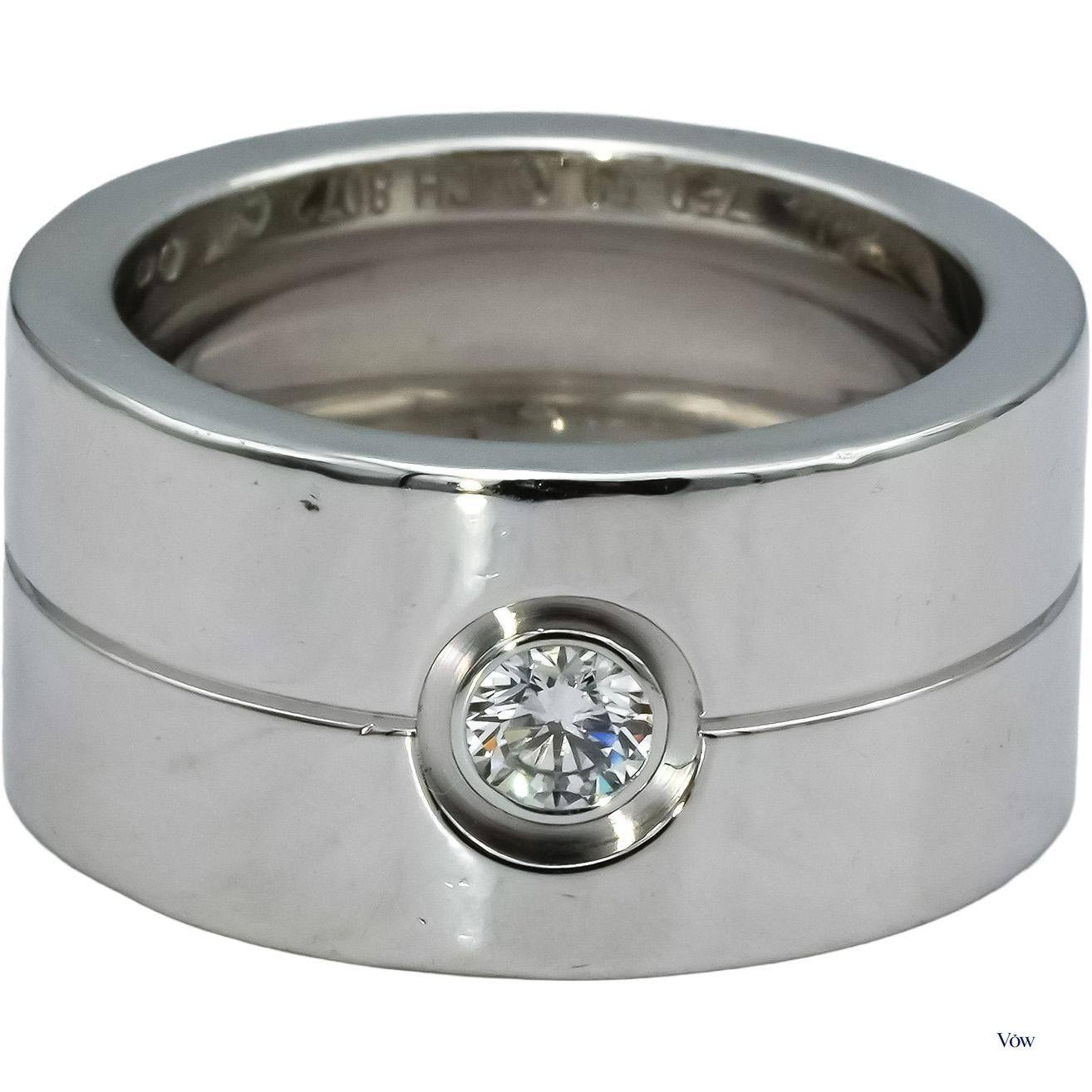 Cartier Diamond Band Ring — 0.25ct Round, 18k White Gold — Authentic Pre-Owned