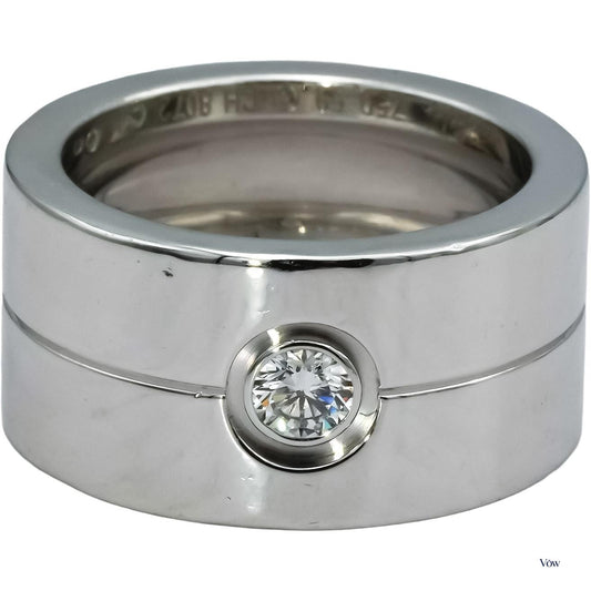 Cartier Diamond Band Ring — 0.25ct Round, 18k White Gold — Authentic Pre-Owned