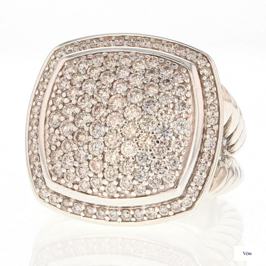 David Yurman Albion — 1.70ct Diamond Pavé Ring, Sterling Silver — Authentic Pre-Owned
