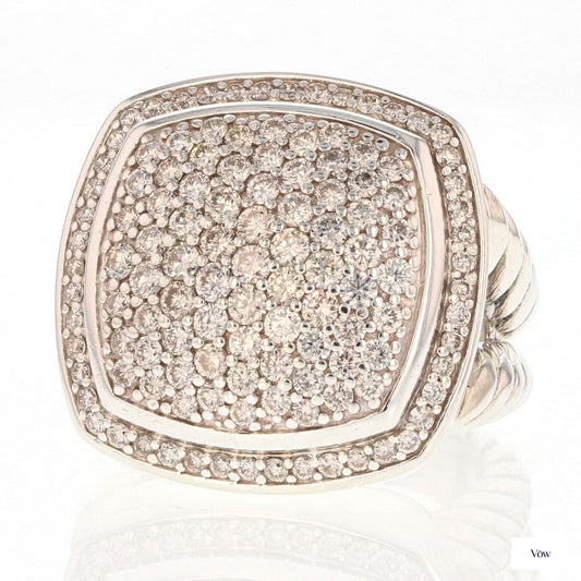 David Yurman Albion — 1.70ct Diamond Pavé Ring, Sterling Silver — Authentic Pre-Owned