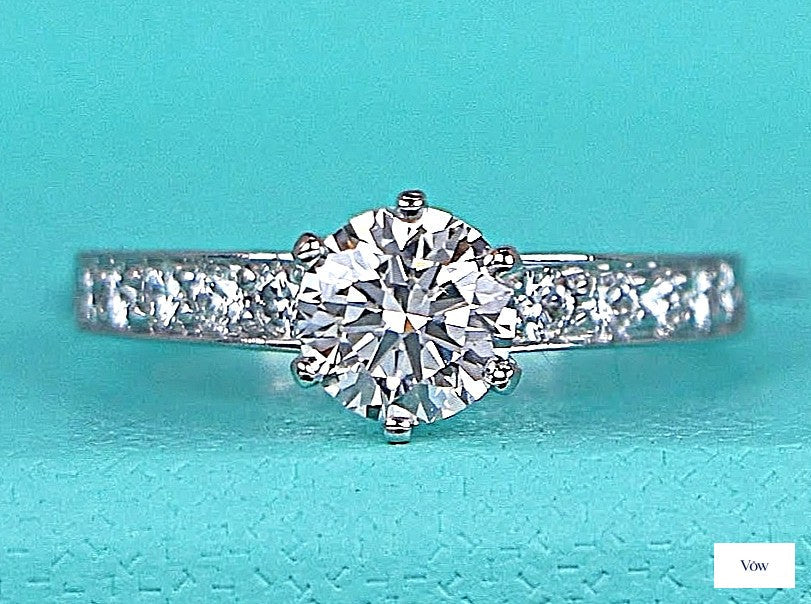 Tiffany & Co. Round Diamond Engagement Ring — 0.84ct Platinum — Authentic Pre-Owned