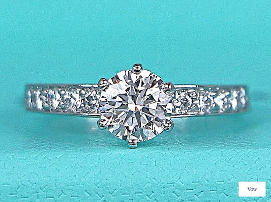 Tiffany & Co. Round Diamond Engagement Ring — 0.84ct Platinum — Authentic Pre-Owned