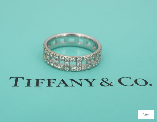 Tiffany & Co. T Ring — 0.99ct Diamond, 18k White Gold — Authentic Pre-Owned